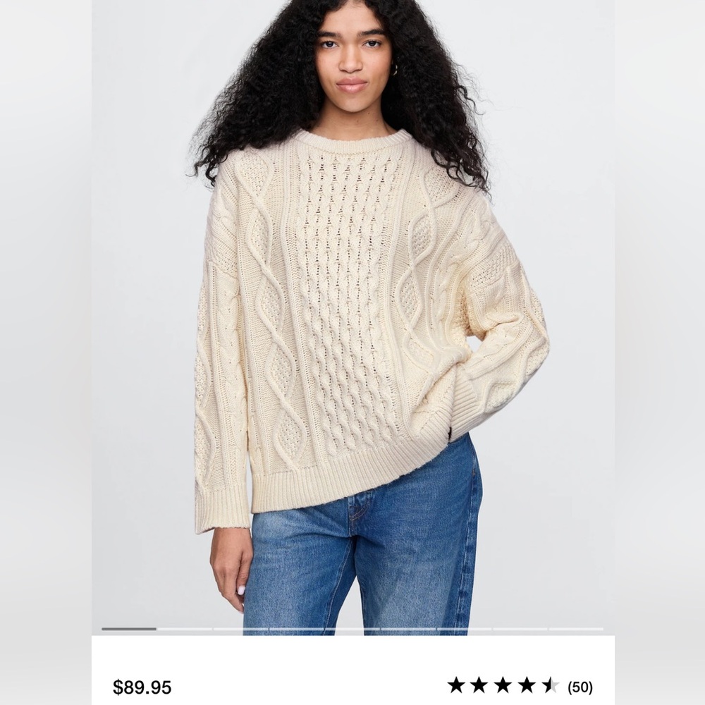 Thick, Warm Cable Knit Sweater - image 4